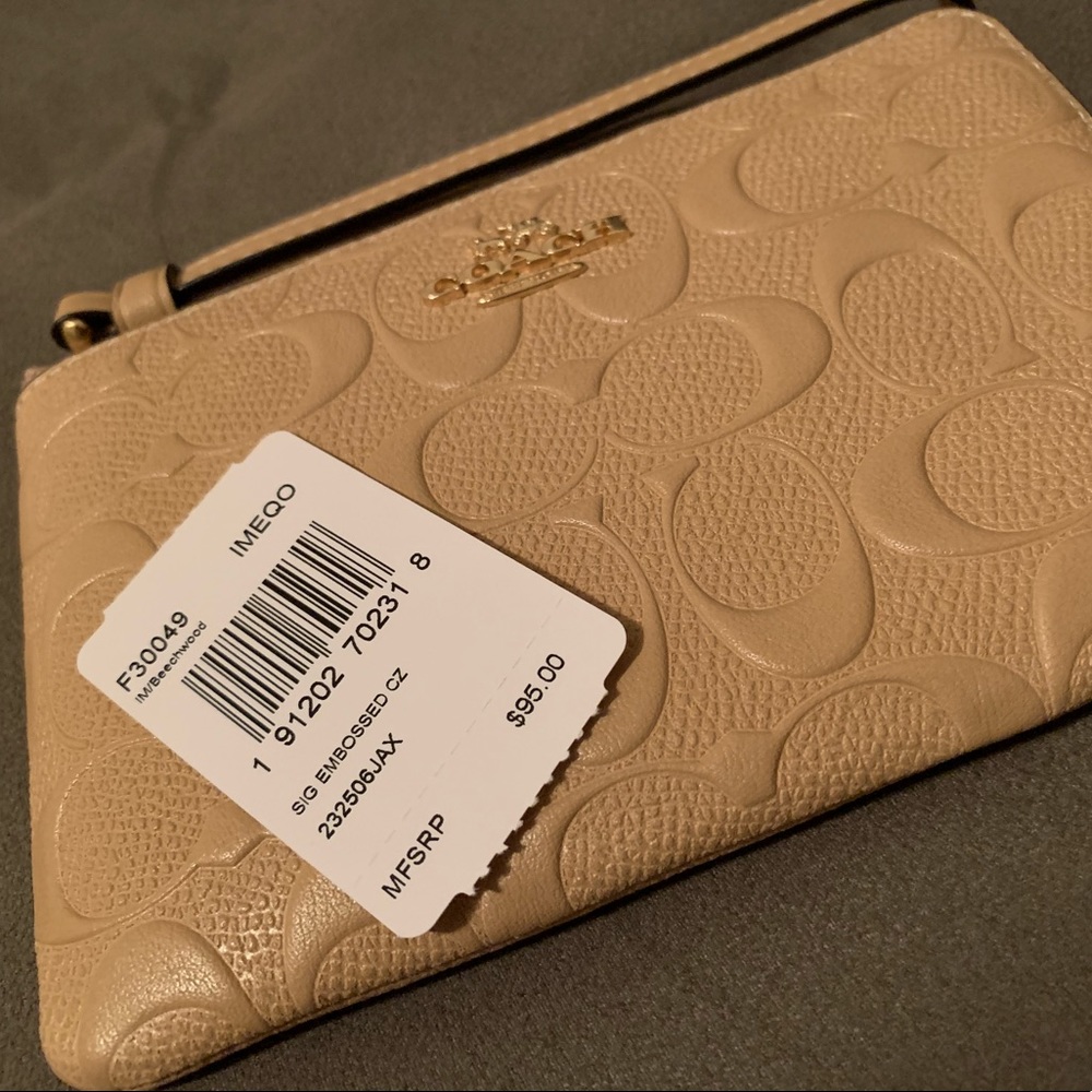 Coach Signature Leather Wristlet